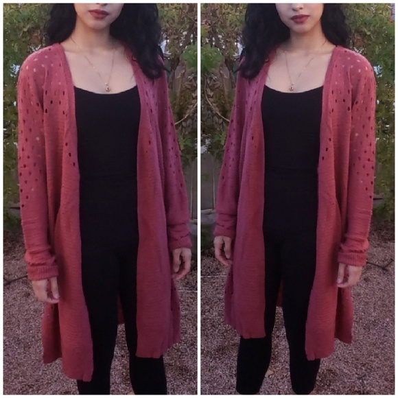 Mauve Knit Cardigan - Picture 2 of 7